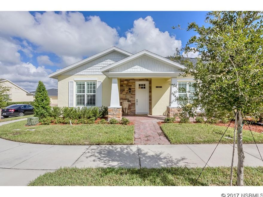 Featuring the Chatam model with enclosed den adding an additional 400 living square feet. This is the largest floor plan available in the community. Welcome to the maintenance free lifestyle of Venetian Bay. The premier golf community in New Smyrna Beach. There are only a small number of these amazing homes left, then no more will be built. This amazing community is nearly sold out. With upgrades to include granite counters, tile and carpeted floors, custom cabinets, 12 foot ceilings in the living areas, large patios, large rooms and so much more. Options to include even more upgrades as you wish. We have some move in ready homes available now and a few left where you can pick it all from the ground up. The Johnson Group is a builder well known for high quality and reputation. I know, as I personally have owned not one but 2 Johnson Group homes. This maintenance free living is perfect for those who are snow birds, or just not wanting to be bothered with the lawn maintenance or pool cleaning, that's right, a community pool all for you just steps away from your homes front or back door. Part of the maintenance free living here includes that the home is pressure washed once per year and painted every 5 years as part of the maintenance free living here at Savannah Pointe. A 3D tour is available for most models. All information is intended to be accurate but is not guaranteed. Photos and 3D Tour may be of different models of same floor plan. Finishings, fixtures, and elevation may differ. ;Water: City