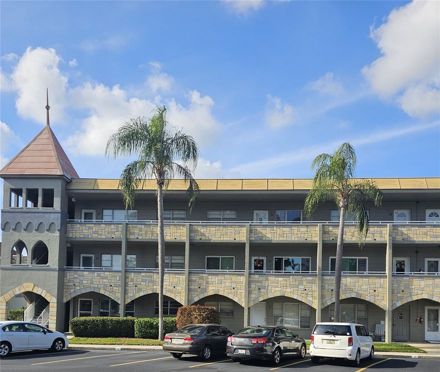 Welcome to On Top of the World, Clearwater’s premier 55+ community! This beautifully maintained 2-bedroom, 1-bath condo offers a spacious open floor plan filled with natural light. The kitchen features ample cabinetry and counter space, while the living and dining areas flow seamlessly for easy entertaining. The primary suite includes a private bath and generous closet space, complemented by a versatile second bedroom. Enjoy peaceful views from your unit and take advantage of the community’s resort-style amenities—two golf courses, pools, fitness centers, tennis courts, and endless social activities. Conveniently located near shopping, dining, medical facilities, and just minutes from world-famous Clearwater Beach. This condo is move-in ready and perfect for year-round living or a seasonal retreat.