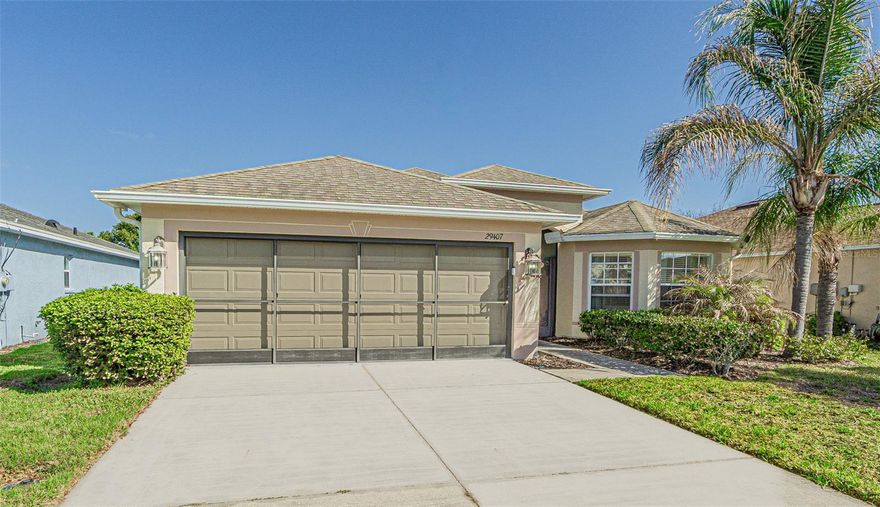 THE ROOF WILL BE CHANGED PRIOR TO CLOSING.  Another spectacular find in the highly desirable Tampa Bay Golf & Country Club community, this home has it all! If you love to entertain, this home should definitely be on your 'short list'. 1,489 square feet, two bedroom, two bathroom home on a beautiful conservation lot...no rear neighbors!. The kitchen has solid wood cabinets, a bunch of them, and beautiful granite countertops and more! This home is completely move-in ready. Huge closets in both bedrooms. Large eat-in kitchen featuring stainless steel appliances, granite countertops and a pantry. Large 26.5'X 10' lanai with glass windows. Steps away from the Executive Golf Course and the Community Center! TBG&CC has two incredible golf courses, the 18-hole Championship course and a 9-hole executive course. The golf courses here are impeccable and very well-maintained. Tampa Bay Golf & Country Club is Tampa Bay's premier active 55+ community featuring two swimming pools (the large resort-style pool has fountains and is heated to a balmy 80 degrees). Pickleball, tennis, cards, bocce, shuffleboard, cornhole, and more activities than anyone could possibly do! Our new activities center has a HUGE fitness center with state-of-the-art fitness equipment, a beautiful billiards room, and an amazing card room. TBG&CC has no CDD and very affordable HOA charges, which include Cable/Internet/DVR and Mini Box. The Tampa Bay Golf & Country Club is Tampa Bay's most desirable 55+ Active community. All room sizes are approximate and should be confirmed by the buyer. Furnishings are available outside of contract.