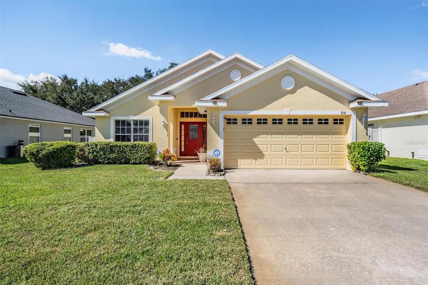 One or more photo(s) has been virtually staged. Move-in ready and beautifully maintained 3-bedroom, 2-bath home in the desirable Asbel Estates community. Enjoy tranquil pond views and a spacious open floor plan connecting the dining and family rooms. The kitchen features brand-new stainless steel appliances, a walk-in pantry, generous cabinetry, and a bright eat-in area. Updates include new flooring in the main living areas, fresh exterior paint, a certified roof, and a sprinkler system. The primary suite offers hard wood flooring, dual sinks, a garden tub, separate shower, and large walk-in closet. The front bonus room has gorgeous French doors making it a perfect office or guest space. Relax on the screened lanai overlooking the pond and enjoy low HOA fees with convenient access to shopping, dining, and major Florida attractions. ALL measurements are approximate and to be verified by buyer.
