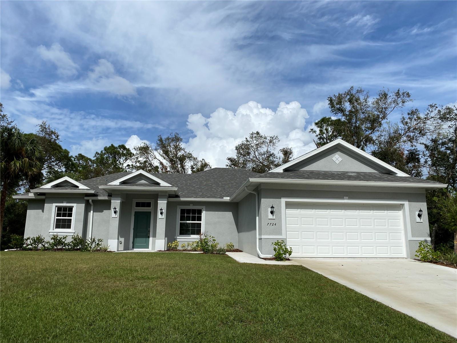 PRICE REDUCED!! Move In Ready!! New Construction. This 4 Bedroom Home has spacious rooms with an Open/split Floor Plan. Kitchen has a Granite Countertop. Breakfast Bar compliments the Kitchen. Great Room is in combination with Kitchen as an open concept. There are sliding glass doors from the Great Room which leads to the covered porch. The split Bedroom plan has a Primary Bedroom which features a walk in closet, walk in shower, double sinks and garden bathtub. 3 other Bedrooms with central hallway. The Home has a separate Laundry Room with Countertop and Cabinets. Space is situated between the Kitchen and 2 car garage.