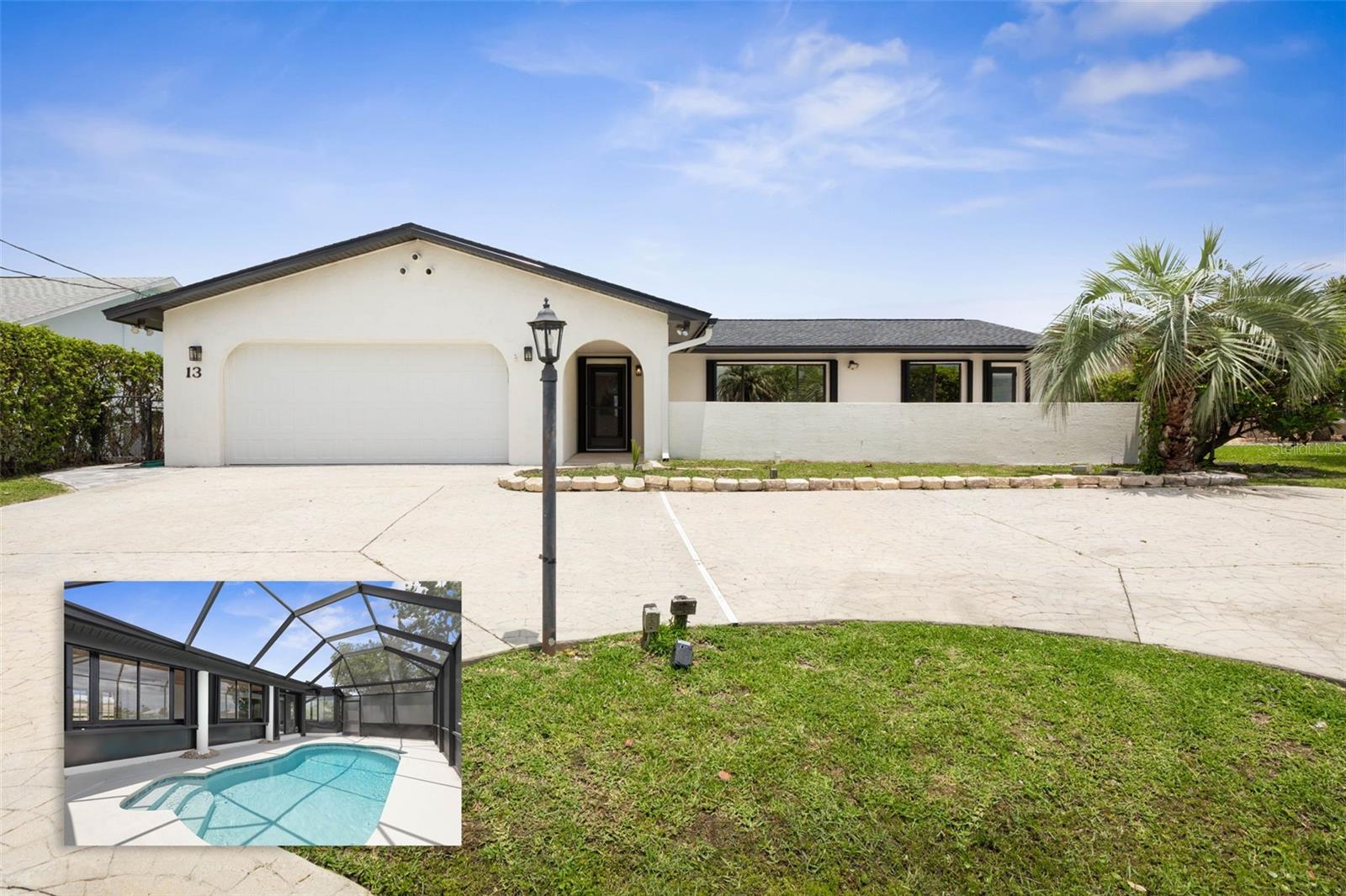 Welcome to your dream home on the Intracoastal Waterway, where every day feels like vacation. This completely remodeled 3-bedroom 3 Bathroom home has it all, featuring a new roof, new AC, gourmet kitchen with stainless steel appliances, custom cabinetry, and a large island. Spacious master bedroom with walk-in closet and in-suite bath. Huge Florida room and also a separate screened-in pool area with a newly resurfaced pool. Partially covered front patio, pavered driveway and walkways, 2 car garage, and an attached dock with deep water access. Minutes from the European Village for shopping and restaurants. Short drive to Flagler Beach and quick access to I-95. This home truly offers a perfect blend of luxury, comfort, and coastal charm.