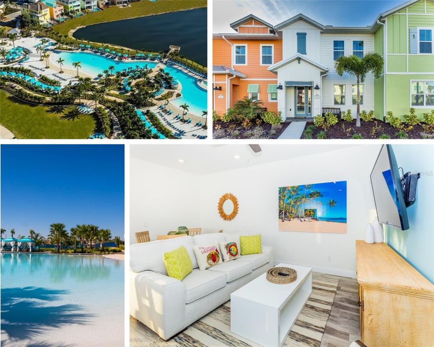 This fully FURNISHED 3 bedroom townhome in Margaritaville Resort Orlando offers one of the best opportunities to own in a DISNEY area resort that allows SHORT TERM RENTALS. Whether you are looking for a vacation home, an income producing investment, or a place to enjoy Orlando year round, this property checks every box.  Located just minutes from Walt Disney World, Margaritaville Resort is one of the MOST SOUGHT AFTER VACATION COMMUNITIES in Central Florida. Owners benefit from high demand for short term rentals, professional property management options, and a RESORT LIFESTYLE that attracts guests year round.This home is completely turnkey and furnished, allowing the new owner to start renting immediately without the time and expense of furnishing or designing the property. Simply close and begin generating income or enjoying the home.  One of the biggest advantages of this property is its PROXIMITY to Sunset Walk, just about a 5 minute walk away, where you will find restaurants, shopping, live entertainment, bars, arcades, and a grocery store.This WALKABLE lifestyle is one of the main reasons guests choose to stay in Margaritaville.  Owners and guests also enjoy access to resort style amenities including pools, water park access nearby, fitness center, entertainment, and the unique Margaritaville lifestyle experience that makes this community stand out from other vacation rental areas.With its prime location near Disney, strong rental potential, walkability to entertainment, and fully furnished turnkey condition, this property represents an EXCEPTIONAL OPPORTUNITY to own in one of Orlando’s most popular resort communities.