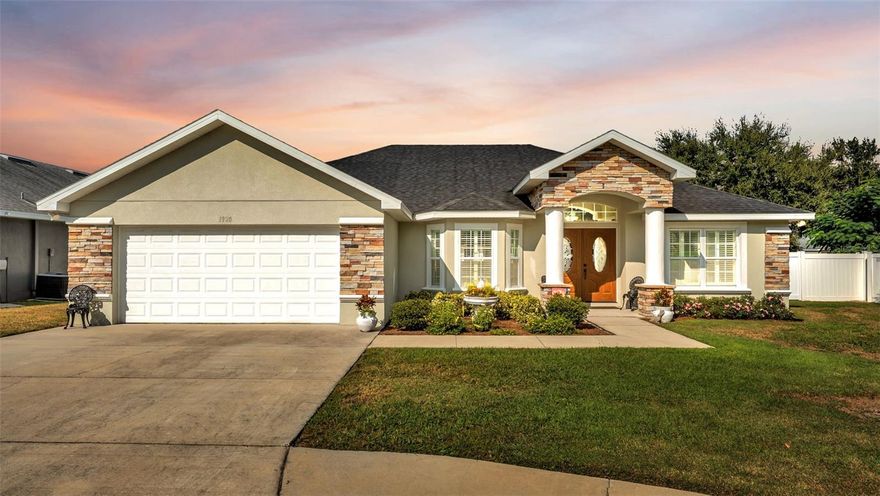 Welcome to the community of Saddlewood, a small neighborhood in the outskirts of Bartow. Presented to you is this 2020 custom built 4-bedroom 2-bathroom home with elegant  custom features! Started at the entry way you will notice this home was upgraded with stone accents, and french doors coming in the front, a beautiful start to whats to come! Making your way inside you are met with a wide-open floor plan that is designed for both functionality and entertaining. The kitchen offers stone counters with both an eat in breakfast nook, OR bar seating. Making your way through the home you will notice the tall ceilings with a double tray in the living space, a split floor plan, and luxury plantation shutters throughout offering all the natural light you could want. The primary bedroom features a tray ceiling as well, with dual walk-in closets, a massive soaking tub, walk-in shower, AND a dual vanity. This home just keeps giving. Going back through the main living area and towards the back yard you have another french door leading to a covered lanai surrounded by a new vinyl fence for privacy. Located minutes from down-town Bartow, Polk State College, shopping, and dining this central location has it all. Schedule your private tour today!