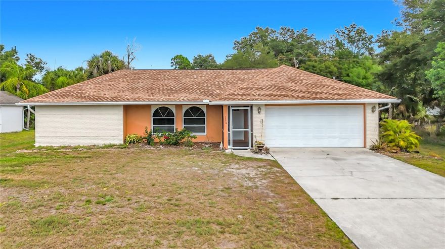 Welcome to this spacious 1,997 sq. ft. home in the heart of North Port featuring soaring vaulted ceilings and a bright, open floor plan designed for comfortable Florida living. This property has generous living areas plus an oversized Florida room that provides the perfect flex space for entertaining, a home office, fitness area, or additional family room.

Enjoy the convenience of public water with NO HOA fees and NO flood zone for added peace of mind. The split-bedroom layout and expansive living spaces create both functionality and comfort for everyday living or seasonal enjoyment.

Ideally located near shopping, dining, parks, and everyday conveniences, this home is also 1 mile from Glenallen Elementary and minutes from Warm Mineral Springs, Wellen Park, Atlanta Braves Spring Training at CoolToday Park, and some of Southwest Florida’s beautiful Gulf beaches, this location offers the perfect blend of convenience and lifestyle.

Whether you are looking for a primary residence, seasonal retreat, or investment opportunity, this property offers incredible value in one of Southwest Florida’s fastest-growing communities.