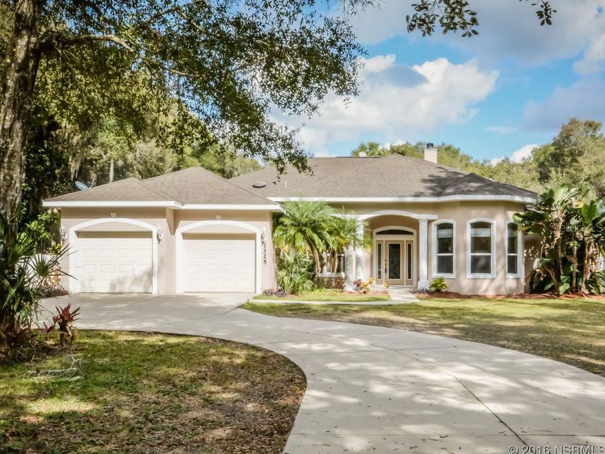 Beautiful 4 bedroom, 3 bath home with screened salt water pool and Jacuzzi on very private 1 acre. Fenced yard, high ceilings, wood burning fireplace, split plan, eat in kitchen, formal dining room, French doors and more.  Location offers easy access to the beach, Intracoastal and shopping. ;Water: City