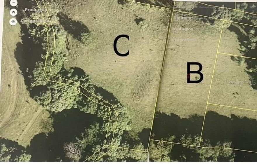 Acreage for sale. Lot B = 2,237.96 s/m and Lot C = 4,720.01. All together you have almost 7,000 s/m of land (1.73 acres) good for farming, camp sites, livestock/horses or building a retreat. Lot C is bordered by a creek. Beautiful rolling hills. Access to land is on Carr 400. km 1 through a right of way next to a home