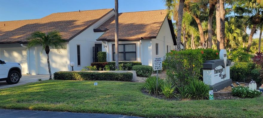 Escape the cold and enjoy your ideal Florida retreat—available as a 3-month rental! This true 3-bedroom end-unit villa at Fairways of Capri is the perfect winter getaway. Step into a bright, open-concept living and dining area with soaring vaulted ceilings, creating a welcoming space for relaxation and entertaining. The kitchen’s breakfast bar connects seamlessly to the main living area, while the glassed-in lanai offers year-round enjoyment, rain or shine.
Recent updates include a new A/C and hurricane-impact windows (both 2008) for comfort and peace of mind. Residents enjoy access to a heated community pool and clubhouse, making it easy to unwind or socialize.
Centrally located between Sarasota and Venice, you’ll be just minutes from world-class dining, shopping, golf, and the stunning Gulf beaches. Enjoy quick access to both cities’ best attractions while savoring the tranquility of this established community.
Small dogs may be considered with approval; security deposit is required upon approval. Full rent is due upon residency. Electric and water are included, each with a monthly cap of $125. Renter’s insurance is required.