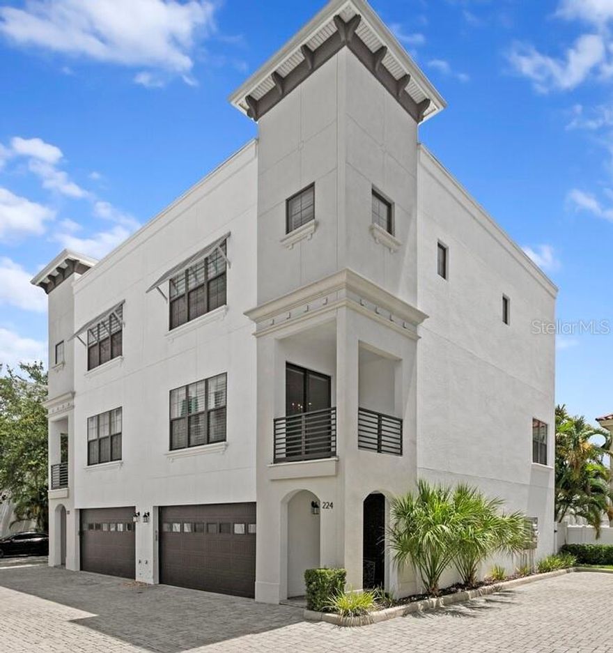 Located in the highly sought-after Plant High School district, this elegant 4-bedroom, 3 full and 1 half bath townhome in Audubon Townhomes offers exceptional space, functionality, and prime South Tampa convenience. Just minutes from Hyde Park, Bayshore Blvd, and downtown Tampa, the location provides easy access to top dining, shopping, and everyday amenities.

The first floor features two bedrooms, a full bathroom, and a wet bar ideal for a coffee or beverage station. The second level offers a spacious living and dining area, along with a well-appointed kitchen featuring stainless steel appliances, abundant cabinetry, a large pantry, and an oversized island with built-in wine fridge. A convenient half bath is also located on this level.

The third floor includes the primary suite with two walk-in closets and a spacious ensuite bath with dual vanities, garden tub, walk-in shower, and water closet. A dedicated flex workspace within the primary suite is ideal for a home office or nursery. An additional bedroom on this level features its own ensuite bath and walk-in closet. Laundry is also located on this floor for added convenience.

Recent updates include a new AC, water softener, level 2 electric vehicle charger, and new belt-drive garage door opener. Plantation shutters are installed throughout majority of the home. HOA covers water, sewer, lawn care, and drainage. Property is currently leased through August 31, 2026, offering an opportunity for immediate rental income or a future primary residence.

Don’t miss this opportunity to own a well-appointed townhome in one of South Tampa’s most desirable locations.