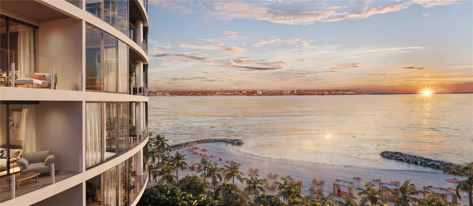 Pre-Construction. To be built. Imagine experiencing the epitome of luxurious resort-style living at the Viceroy Residences Clearwater Beach, a groundbreaking new construction of branded residences that redefine luxury and exclusivity. This prestigious development is not just a home—it’s a lifestyle. Designed with hurricane resiliency in mind, the Viceroy Residences offer unmatched protection and durability, making them the first choice for those who value both elegance and security. Every detail, from the gas-generated elevators to the high-impact windows and elevated amenities, ensures a resilient and sophisticated living experience. With its European-inspired design, world-class amenities, and PRIVATE beach, the Viceroy Residences stand as a true beacon of modern architecture and luxury. The building’s stunning façade and expansive, elegantly appointed interiors set a new standard for luxury living in Clearwater Beach. The Viceroy Residences offer exclusive access to curated amenities, including a spa lounge, a resort-style pool, a 3,000-square-foot gym, hot and cold plunge pools, a media room, a private restaurant, and bespoke concierge services with a highly trained staff. Every element is designed to provide residents with the utmost comfort and style. Inside this 3 bedroom, 3.5 bathroom residence, with 2,911 sq. ft. you will find expansive, panoramic views of the surrounding landscape through floor-to-ceiling windows. The gourmet kitchen boasts a Sub-Zero refrigerator/freezer, a Wolf gas cooktop, Italian cabinetry, and Italian quartz countertops with a stunning waterfall edge. The primary suite offers a spacious retreat with floor-to-ceiling windows, two walk-in closets and 2 standard closets, a spa-inspired en-suite bath with Kalista plumbing fixtures, and private balcony access, perfect for enjoying breathtaking sunrises over the water with a Southeastern exposure. Located just minutes from Pier 60, the Clearwater Marine Aquarium, Sand Key Park, and the area’s famous sugar-white sand beaches, the Viceroy Residences Clearwater Beach provide unparalleled access to the best of Tampa Bay. Amenities: Dive into the resort-style infinity pool, surrounded by chic cabanas and lush tropical landscaping. Enjoy exclusive access to a secluded private beach with beachside cabanas and al fresco firepit seating. Savor exquisite dining at the 3,000 sq. ft. private restaurant and poolside bar, perfect for gourmet meals and crafted cocktails. Stay active in the state-of-the-art fitness center and unwind in the tranquil yoga room. Rejuvenate at the signature spa featuring multiple massage rooms, a serene lounge, and private sauna and steam rooms. Hurricane-resilient features include gas-powered backup generators, impact glass rated to 165 mph, and residences elevated 29 ft. above sea level.