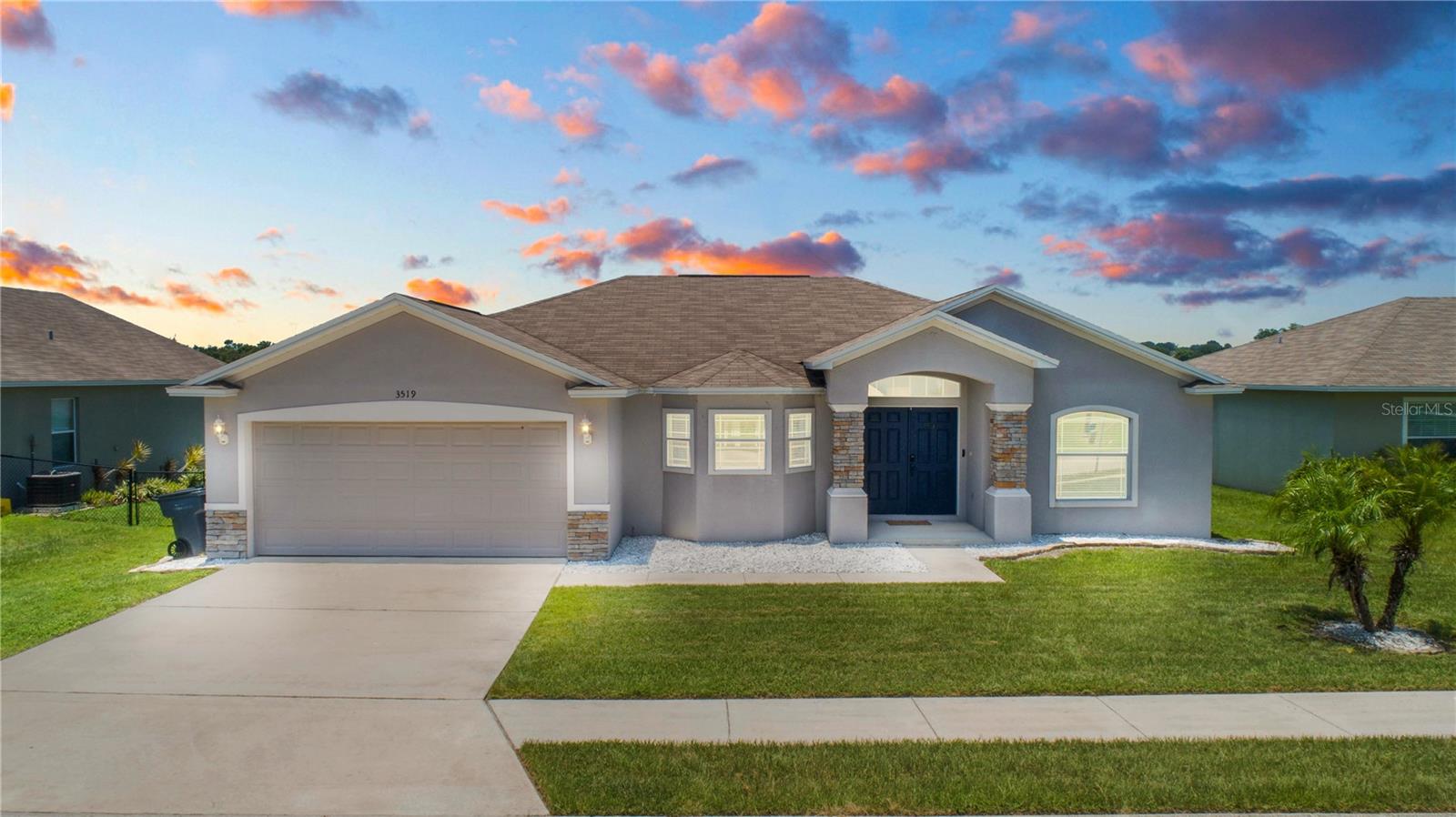 Welcome to 3519 Kenwood Crossing! This beautiful 3-bedroom, 2-bathroom pool home offers the perfect blend of comfort and functionality. Step inside to find a spacious split floor plan with fresh interior paint throughout, updated flooring, and baseboards. The large master suite is a true retreat, featuring plenty of space and privacy from the additional bedrooms. A versatile flex room adds even more options—perfect for a formal dining room, office, or playroom to fit your lifestyle. Enjoy Florida living at its best with a screened-in lanai overlooking your private pool, ideal for both relaxing and entertaining. This home combines thoughtful design with move-in ready updates, making it a fantastic opportunity you won’t want to miss!