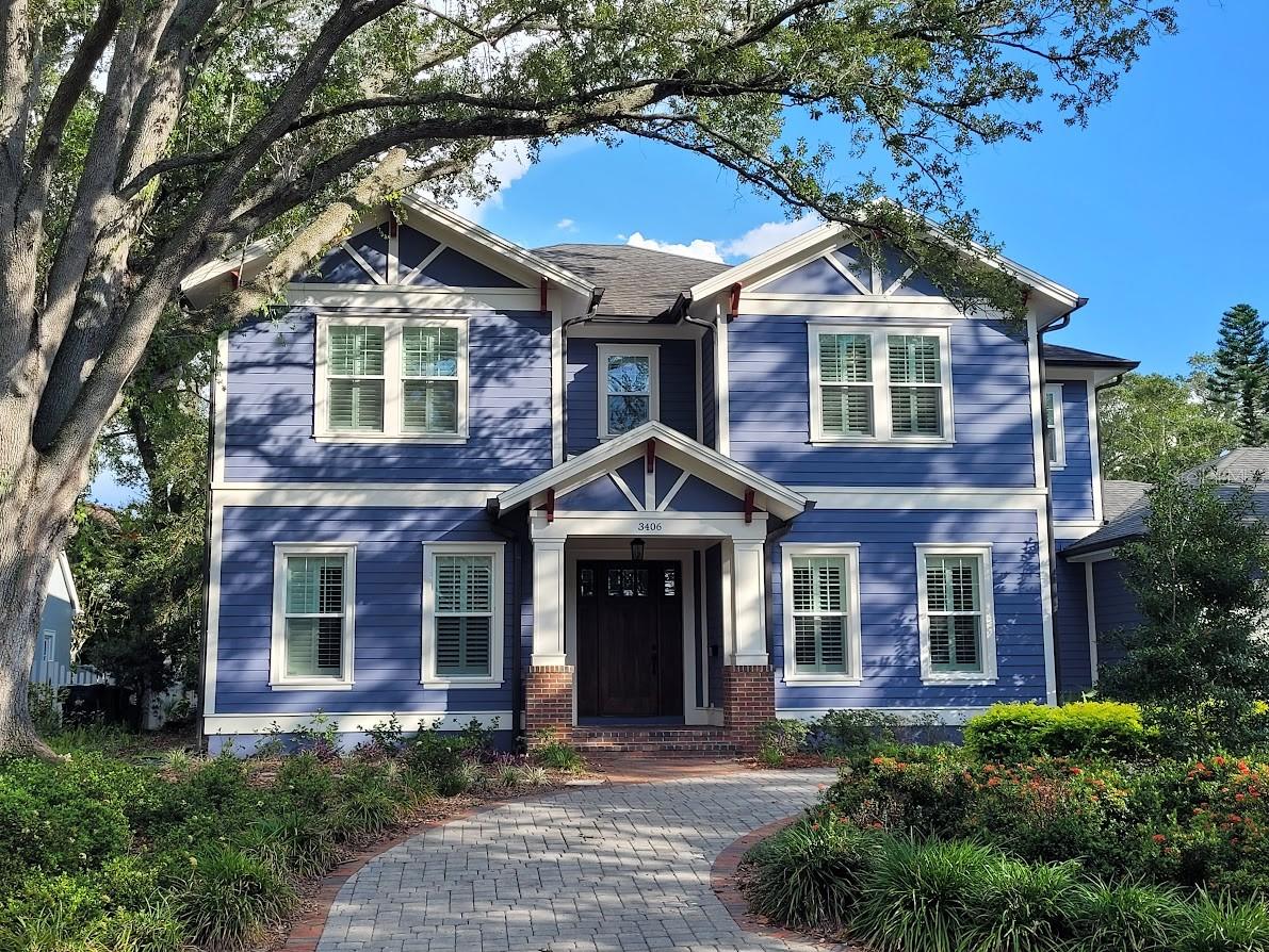 A rare chance to own a recently built custom home situated on one of Tampa’s most desirable streets. Located in a serene South Tampa neighborhood, this residence is the perfect blend of past charm and modern comforts. Nestled among shady oaks abutting Golfview and Palma Ceia. A short bike ride or walk to A+ schools like Plant High and Roosevelt Elementary. Built-in 2016 by Bayfair Homes, this house offers exquisite craftsmanship and enduring quality with real oak hardwood floors, plantation shutters, and custom millwork throughout. With 5 bedrooms and 5.5 baths, there is room for everyone in the family to spread out or come together. The lot is one of the largest in South Tampa with over 11,000 sq feet of space to enjoy indoor/outdoor living. Downstairs offers an amazing open floor plan with a great room and gas fireplace. If working from home is your lifestyle, there are 2 beautiful offices, one downstairs and one upstairs. The kitchen boasts both a WOLF gas range/oven and an electric baking oven, plus a built-in SubZero refrigerator, making it the ideal spot for any budding chef or hosting large family gatherings. The eat-in breakfast nook is larger than most dining rooms and includes custom built-in wood bench seating. Teenagers and parents can all park in the massive 3-car garage, pre-wired for electric cars. All the upstairs bedrooms include walk-in closets and en suite bathrooms. The laundry room is a dream, with multiple stacked washers and dryers. If you are looking for a luxury home, in a quiet, walkable neighborhood, you have found it!