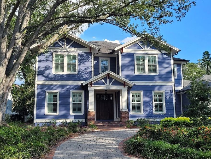 A rare chance to own a recently built custom home situated on one of Tampa’s most desirable streets. Located in a serene South Tampa neighborhood, this residence is the perfect blend of past charm and modern comforts. Nestled among shady oaks abutting Golfview and Palma Ceia. A short bike ride or walk to A+ schools like Plant High and Roosevelt Elementary.  Built-in 2016 by Bayfair Homes, this house offers exquisite craftsmanship and enduring quality with real oak hardwood floors, plantation shutters, and custom millwork throughout.  With 5 bedrooms and 5.5 baths, there is room for everyone in the family to spread out or come together.  The lot is one of the largest in South Tampa with over 11,000 sq feet of space to enjoy indoor/outdoor living. Downstairs offers an amazing open floor plan with a great room and gas fireplace. If working from home is your lifestyle, there are 2 beautiful offices, one downstairs and one upstairs. The kitchen boasts both a WOLF gas range/oven and an electric baking oven, plus a built-in SubZero refrigerator, making it the ideal spot for any budding chef or hosting large family gatherings. The eat-in breakfast nook is larger than most dining rooms and includes custom built-in wood bench seating.  Teenagers and parents can all park in the massive 3-car garage, pre-wired for electric cars. All the upstairs bedrooms include walk-in closets and en suite bathrooms. The laundry room is a dream, with multiple stacked washers and dryers. If you are looking for a luxury home, in a quiet, walkable neighborhood, you have found it!