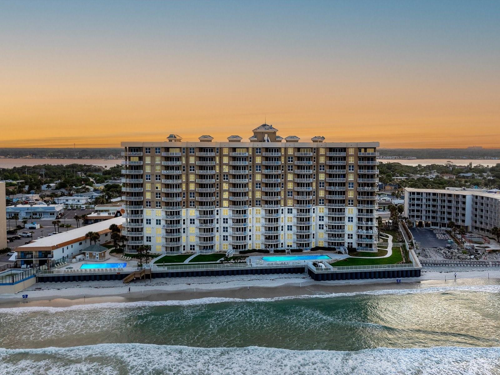 Discover your coastal paradise in this stunning home at St Maarten Condominium in Daytona Beach Shores. Located on the 4th floor, this move-in ready unit offers breathtaking views of the Atlantic Ocean that will leave you captivated every day. As you enter, you'll feel right at home with the earthy hues and calming tones. This unit is fully furnished with like-new items, the condo has been thoughtfully remodeled to combine modern comfort with coastal elegance. It has never been rented and has been carefully cared for, ready for its new owners.
The open floorplan seamlessly connects the living and dining areas, creating an inviting space perfect for entertaining or relaxing while taking in the ocean breeze. The sleek kitchen features luxurious black granite countertops and a matching black appliance package, making meal prep a stylish affair as you enjoy the companies and the views.
St Maarten Condo offers an array of exceptional amenities including 3 elevators, an indoor pool, two oceanfront pools, secure underground parking, a community clubroom, billiard room, state-of-the-art fitness center, men's and women's saunas, bike storage, and a scenic dog-walking path. Enjoy private beach access and 400 feet of pristine oceanfront your personal slice of paradise. Pet lovers will appreciate the pet-friendly policy, which allows two dogs or cats under 60 pounds, with a two-week minimum rental available.
This exceptional condo combines luxury, convenience, and breathtaking views an ideal retreat or vacation investment. Don't miss the opportunity to make this beautifully maintained slice of Daytona Beach Shores your new home!