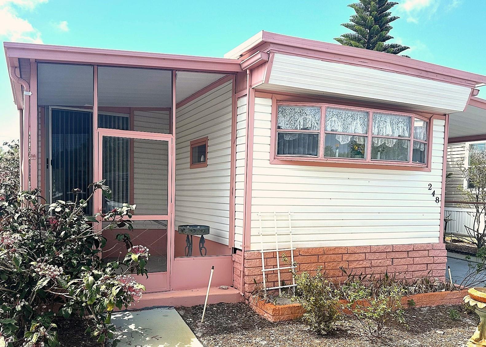 Estate Sale! New Low Price! Great Location & View! Adorable 2 bedroom, 2 bath, with added 12x14 Relaxing Florida Room, & Screen Room to enjoy! Right across from the 2 pools, hot tub, gym, & fun clubhouse! Fully Furnished & ready to move in! All laminate floors, and spacious 11x12 storage shed, with Washer & Dryer included! See the impressive large front kitchen, bump out living area, with lots of extras & storage! Insulated Double Roof, Vinyl Siding, and new Central Air/Heat Unit '24! Small Pet ok! Cash Only! Now Asking $89,900., includes the $55k share! Low $332. mo. fee. Includes your water, sewer, garbage, cable tv & internet, plus much more! Only minutes to the beaches, golf courses, airports, VA medical, shopping & restaurants! See Clearwater Cascade website for beautiful pics!