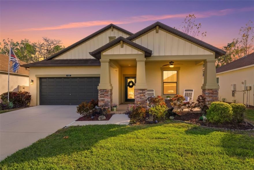 Welcome home to 8128 Sequester Loop, located in the highly desirable, master-planned community of Connerton. This beautifully maintained 3 bedroom, 2 bath home offers a fenced backyard backing to conservation, providing peaceful views and added privacy. Inside, you’ll find crown molding throughout, rounded corners, and no carpet, creating a clean, modern feel. The open layout flows seamlessly to an extended screened lanai, perfect for relaxing or entertaining while enjoying Florida’s outdoor lifestyle. The spacious primary suite features a large walk-in closet, and the home is complete with a 2-car garage for added convenience. Connerton is known for its resort-style amenities, including a resort pool and splash park, lap pool, fitness center, café, sports courts, playgrounds, and over 10 miles of scenic walking and biking trails. The home is zoned for highly rated schools and ideally situated just minutes from shopping, dining, and major highways, this home offers the perfect blend of comfort, convenience, and the Florida lifestyle. Schedule your private tour today!