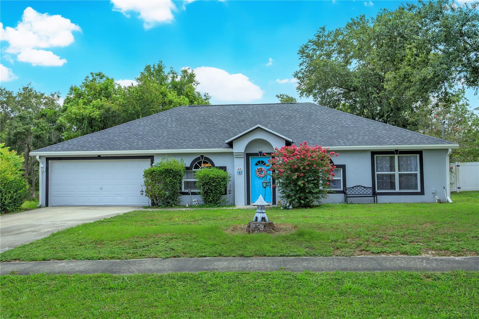 This gorgeous home has been NEWLY RENOVATED! Shows like a model home! 2025 - New Water Heater, Septic Pump, Front Door, Back Door, Guest Bath, 2024 - New Roof, New Kitchen Cabinets & Granit Countertops, Dishwasher, Luxury Vinyl Plank in all Living Areas, Light Fixtures, Bedroom Carpet, Garage Door Opener, Gutters. Private Lot backs to Retention. Private Split Quarters, Inside Laundry Room. Living, Dining, Family, & Breakfast Nook! Great Layout. Close proximity to Saxon & I-4. Don't miss it!