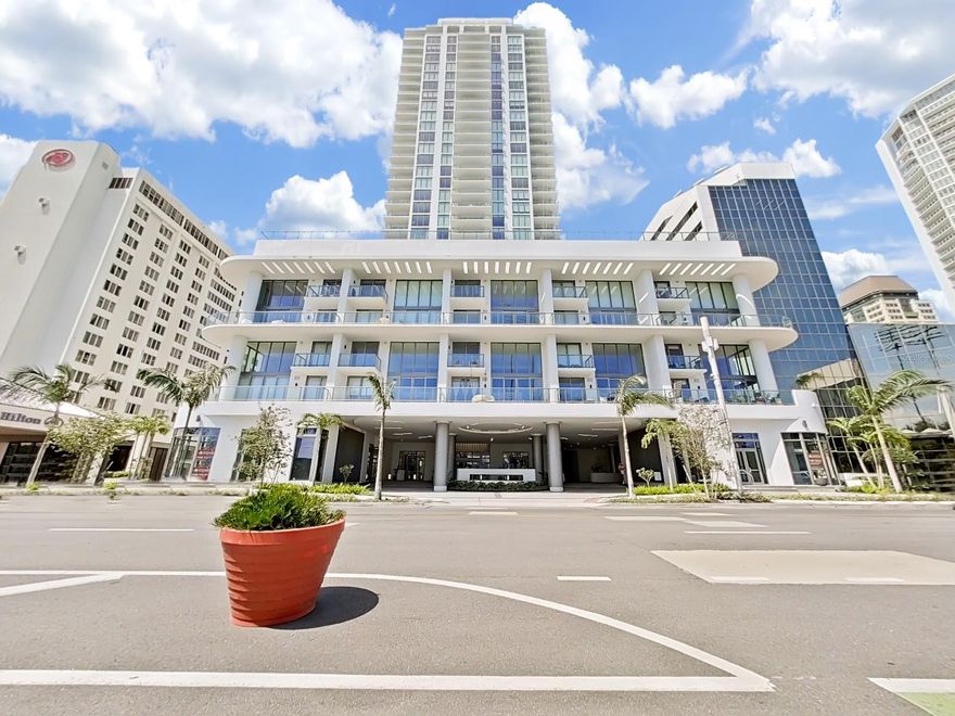 One or more photo(s) has been virtually staged. Welcome to a realm where luxury knows no bounds, where sophistication meets tranquility, and where every detail whispers tales of opulence. Nestled in downtown St Petersburg, this breathtaking 2-bedroom, 3-bath condominium epitomizes the pinnacle of refined living. New, never lived in and waiting for your special personal touch! As you arrive, a sense of grandeur envelops you, greeted by the attentive service of valet attendants who ensure your every need is met with effortless grace. Step into the sleek lobby, where contemporary design seamlessly blends with timeless elegance, setting the tone for the opulence that awaits within. Perched high above the St Pete cityscape, panoramic vistas of both the glittering skyline and serene Tampa Bay waterfront unfold before your eyes, offering a visual symphony that changes with the rhythm of the day. Welcome to a haven where every detail has been meticulously curated to exceed the expectations of even the most discerning resident. Bathed in natural light, the open-concept design seamlessly blends the living, dining, and kitchen areas, creating an ambiance of effortless sophistication. Venture further, and you'll discover a world of unparalleled amenities designed to elevate every aspect of your daily life. Indulge in the serenity of the outdoor pool, where sparkling waters beckon you to relax and unwind, outdoor grilling stations provide the perfect setting for al fresco dining under the stars. Pet friendly with a dedicated dog area, ensuring that your four-legged friend feels right at home amidst the urban landscape. When it's time to venture beyond your doorstep, you'll find yourself immersed in the vibrant tapestry of downtown St Petersburg. From world-class dining and shopping to cultural landmarks and outdoor recreation, every indulgence imaginable is just moments away. Visit the Dali, Chihuly, The Woodson, Florida Holocaust Museum and the James Museum to name a few! St. Pete/Clearwater Airport and Tampa International Airport both within 30 minutes! Arrange you private showing today! Bedroom Closet Type: Walk-in Closet (Primary Bedroom).