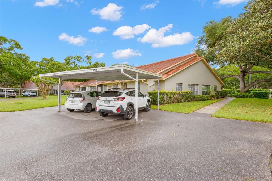 Stunning Renovation in the Villas of Lake Arbor!  This is an exceptional renovation with a tranquil setting.  WOW! You will not find another renovation like this in the Villas of Lake Arbor. Tucked around the corner and away from the hustle and bustle of the community, this condo offers a peaceful retreat with outstanding soundproofing between units. Enjoy a quiet, serene atmosphere where life is both enjoyable and restful.  Spacious and Modern Interior Design! This home is filled with natural light and has been extensively updated for modern living. Thoughtfully removed walls create a seamless, open floor plan that allows the space to flow effortlessly. The living and dining rooms feature vaulted ceilings, providing ample space for even your largest furniture. Gourmet Kitchen and Functional Layout! The kitchen stands out with its high ceilings, real wood 42-inch cabinets, granite countertops, and recessed lighting. An oversized pantry sits directly across from the laundry area, which adds even more pantry and storage space, all conveniently accessed via a stylish barn door. Flexible Floor Plan and Luxurious Bathrooms! This split-bedroom layout includes an office, den, or potential third bedroom(no closet), offering flexibility for your needs. The guest bathroom is beautifully updated and features double vanity sinks, & a relaxing jetted tub. In the master suite, sliding doors open to your private screened porch, and the en suite bathroom boasts a large remodeled shower,  and a walk-in closet. Quality Upgrades and Peace of Mind! Significant updates have already been completed, including a long-lasting clay tile roof installed in 2019. Hurricane windows provide extra security, and a water filtration system is in place for your convenience. With all the major work finished, you can move in with confidence. Plus pull down access to the attic for more storage.  Community Amenities and Location:  The low HOA fee includes cable and internet, access to a lakefront heated pool, clubhouse, outdoor cooking area, fishing dock, kayak storage, and lush mature landscaping. The vibrant and active 55+ community is ideally located near beaches, shopping, medical facilities, entertainment, & more.  Don’t Miss This Opportunity! This spacious floor plan is rarely available, so don’t wait to make your move to this beautiful Florida community. Enjoy an easy, maintenance-free lifestyle surrounded by exceptional amenities and a welcoming neighborhood.  Some furniture may be available for sale, separate from the contract.  Please inquire with any interest in specific pieces.  Square footage totals are achieved by adding in the enclosed lanai space.  Tax records do not include this space and added in by owner.  All measurements are believed to correct and buyer is encouraged to verify through inspections or other methods.  Seller not responsible for any inaccuracies and home sold strictly as is.