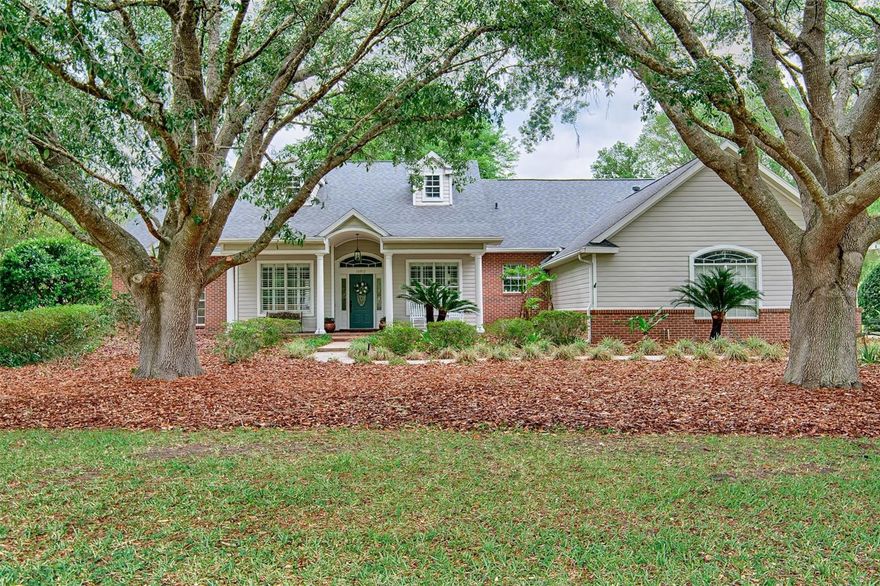 Under contract-accepting backup offers. This 5-bedroom, 3.5-bath pool home with a Guest House sits on a 1-acre lot in the gated community of Abbey Glen. The property boasts fresh exterior paint on the main home, guest house, and workshop, a new roof in 2023, repiping in 2025, and a resurfaced saltwater pool in 2022. Inside the main home, you’ll find wood floors, high ceilings, granite countertops, and a large kitchen with skylight that floods the space with natural light. The split floor plan offers 4 bedrooms, an office/den, a formal dining room, a bonus area, built-ins, plus a spacious walk-in closet in the primary suite. The guest house/cabana includes its own kitchen, living area, bedroom, bathroom, built-ins, and walk-in closet. Outdoor living features a covered lanai overlooking a greenspace with a koi pond, an open-air fenced pool deck, a large backyard perfect for a playground or garden, and a charming front porch shaded by oak trees. Storage is plentiful with a 3-car garage, separate workshop, and massive walkable attic. Additional perks include public utilities, irrigation well, wired sound, and high-speed internet. Zoned for top schools and conveniently located near UF Health, VA, and HCA hospitals, Haile Plantation Golf & Country Club, shopping.  This home has everything you want and more, schedule a showing before its gone.