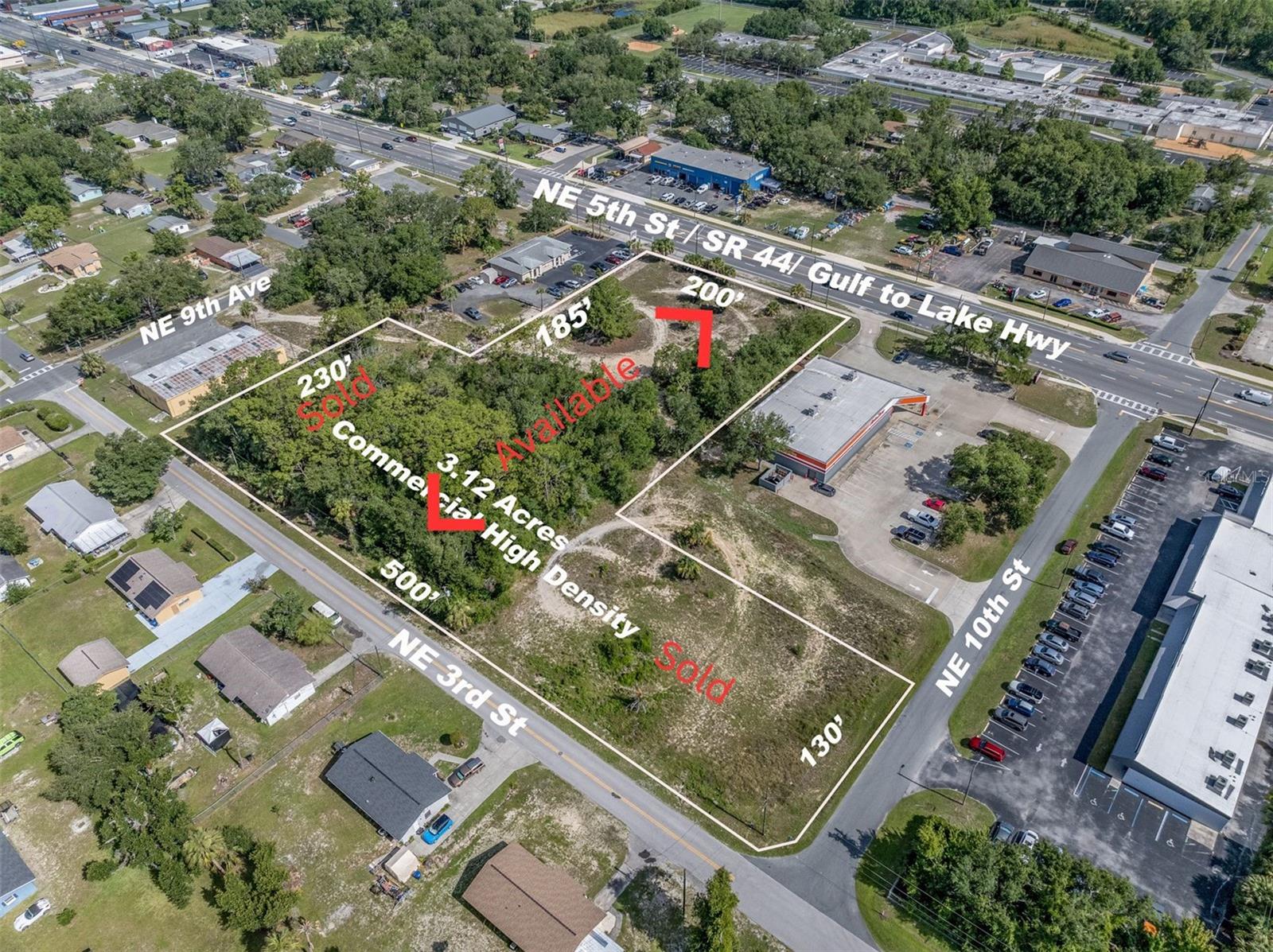 PRIME COMMERCIAL OPPORTUNITY ON HIGHWAY 44! Unbeatable Visibility | CH Zoning | 2 Acres! With approximately 200 feet of direct frontage on busy Hwy 44 — the main artery through Citrus County, connecting Crystal River, Lecanto, Inverness, and beyond! Location Highlights: High-Traffic Exposure on one of the county’s busiest corridors– One of the most versatile designations available for commercial! Possible use light industrial, multi-residential, or retail use (no storage facilities allowed) All information to be verified by the City of Crystal River. Two connected parcels, totaling just over 2 acres Property stretches from Hwy 44 to 3rd Street, Strategic Growth Area! Just east of the property, a proposed Hilton hotel is set for future.