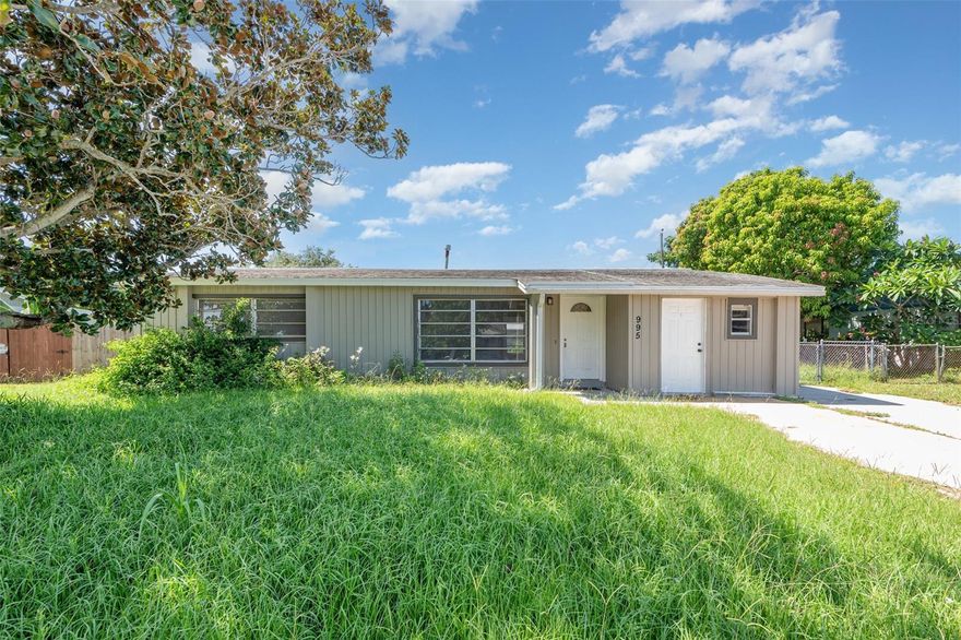 Step into this move-in ready 3-bedroom, 1-bath home featuring fresh modern updates throughout. The spacious, light-filled living area offers an open floor plan perfect for entertaining, with stylish new flooring and contemporary finishes. The kitchen boasts updated cabinetry, sleek countertops, and stainless steel appliances. Enjoy a large primary suite with a renovated bathroom and generous closet space. Outside, a screened patio overlooks the private backyard—ideal for relaxing or hosting gatherings. Conveniently located near parks, schools, shopping, and just minutes from the Indian River and beaches.