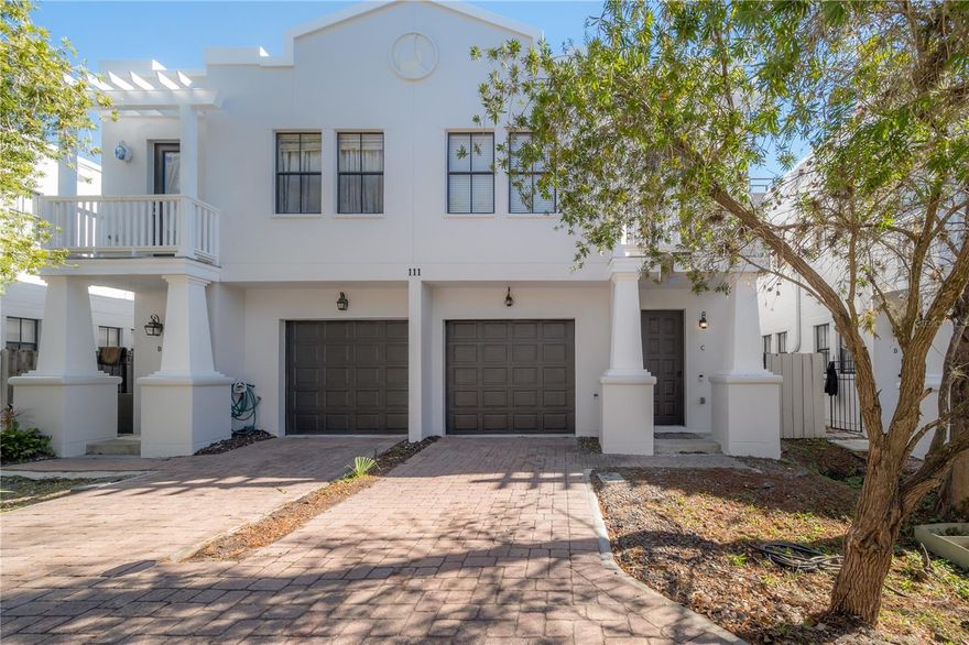 PRIME LOCATION! Don’t miss this incredible opportunity to own a move-in ready end-unit townhome in the heart of South Tampa with NO lease restrictions — perfect for homeowners or investors alike, including short-term rentals! Currently being used as an Airbnb with converted garage into a "Mancave/3rd bedroom". This beautifully maintained 2-bedroom, 2.5-bath townhome features 10-foot ceilings, crown molding, and engineered hardwood flooring throughout. The open-concept great room flows seamlessly into the well-appointed kitchen, complete with granite countertops, stainless steel appliances. Step through the glass sliders to your private fenced backyard featuring pavers, ideal for pets, entertaining, or weekend BBQs. Upstairs, a versatile loft area provides the perfect space for a home office or reading nook and separates the two spacious bedrooms for added privacy. The oversized primary suite includes a cozy sitting area, a massive 9x7 walk-in closet, and a luxurious ensuite bath with double vanities, garden tub, and large walk-in shower. The secondary bedroom also features its own private full bathroom. Plant High School District!