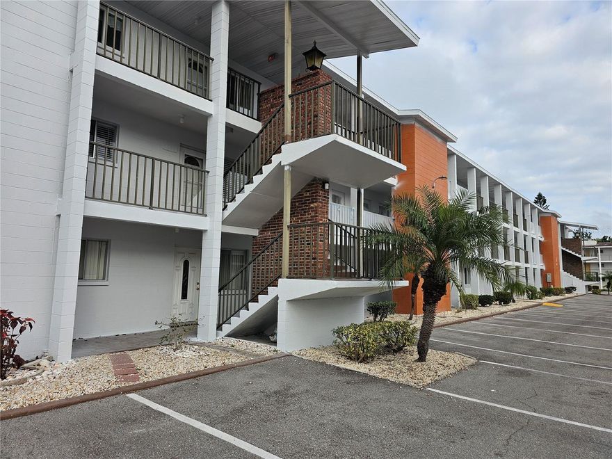 Step into comfort and convenience with this charming 2-bedroom, 2-bathroom retreat nestled in a vibrant 55+ community. Located on the peaceful second floor of an elevatored building, this home offers a blend of modern amenities and relaxed living. As you enter, the updated kitchen greets you with its cozy, bright atmosphere, perfect for preparing meals with ease. The open living and dining area provides ample space for relaxation and entertainment, seamlessly connecting your daily activities. Retreat to the spacious master bedroom featuring a luxurious king-size bed and a walk-in closet, ensuring plenty of storage for your belongings. The master bath has been tastefully updated and boasts a refreshing shower. The guest bedroom offers a welcoming queen-size bed, ideal for overnight guests or creating a comfortable workspace. The updated guest bath includes a convenient tub/shower combination. Step outside onto the screened patio and soak in the tranquil views overlooking shuffleboard courts, a sparkling pool, inviting barbecue areas, and convenient laundry facilities. Whether you're enjoying your morning coffee or unwinding after a day of activities, this serene space promises relaxation at every turn. Located in a prime area, you'll find public transportation, shopping centers, restaurants, and more just moments away, ensuring effortless access to everything you need. Don't miss the opportunity to make this your new home. If you love it, you can buy it as it is currently listed for sale too.