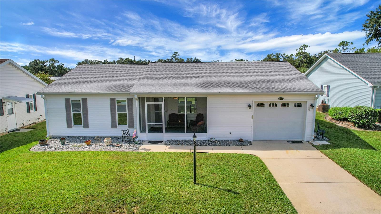Welcome home to this charming 2 bedroom 2 bathroom gem in Pennbrooke Fairways. This home offers the following: New Roof (2024), HVAC (2016), Hot Water Heater (2025), newer windows, Newer sliding door, Vaulted Ceilings, hardwood floors and tile - no carpet! The kitchen is adorned with white cabinets, stainless steel appliances, tile backsplash, white sink and breakfast nook. The ensuite bathroom has a separate toilet and tub/shower room. The guest bathroom, which has a walk in shower, opens to both the hall and guest bedroom. The front covered and screened porch is perfect for enjoying the outdoors. Pennbrooke Fairways is a 55+ community with a low monthly HOA fee of $255.00 that includes cable, internet, lawn mowing, edging, boat & RV parking and storage! There is a 24-hour guarded security gate, pools, golf courses, restaurant, pro shop, and a grand hall. Need more to do….how about tennis courts, bocce ball, pickleball, cornhole, shuffleboard plus 2 rec centers with over 100 activities. Pennbrooke has something for everyone, the problem is trying to fit everything you want to do into your schedule! Call today for your private showing!
