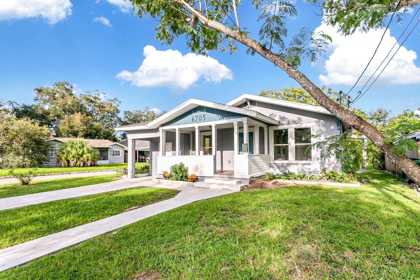 This gorgeous home is located close to Seminole Heights restaurants like Mekenita Cantina (0.1 mi), Trip's Diner (0.5 mi), Gulf Coast Sourdough (0.1 mi), Revolution Ice Cream (0.1 mi) and Social House (0.5 mi), Tampa Zoo (1 mi), downtown Tampa (4 mi), I-275 and more. Meticulously remodeled 2 bedroom, 1 bathroom apartment with all the charm of the old and the modern conveniences of the new like Black Stainless Steel Samsung appliances, electric fireplace, shiplap feature wall, in-home washer and dryer hook-ups, covered front porch great for sipping sweet tea, durable wood-like vinyl plank flooring in the living spaces and vibrant floor and backsplash tiles in the kitchen for a pop of style. WATER, ELECTRICITY, RING DOORBELL, PEST CONTROL AND LAWN CARE ARE BILLED BACK TO TENANT MONTHLY (Flat fee of $300). Tenant obtains internet and cable, and brings washer and dryer if desired. Washer & Dryer hook-ups are in kitchen. AVAILABLE SEPTEMBER 1st. MULTI-Family home - only front house is included in this listing. NO WATERBEDS OR FISHTANKS.
Non-refundable $75 per adult application fee (Ages 18+ residing at the property must apply; More than 2 adults (over the age of 18) will be assessed $50 extra per month). Pet-friendly (UP TO 2 pets, 60 lbs max)- $250 non-refundable deposit + $25/mo/pet added to the rent. No danger breeds or fishtanks. NOTE: We perform full credit, criminal, background & eviction checks, verify employment & income, and require previous landlord references. UNFURNISHED. To secure the property, security deposit and non-refundable pet fee, if applicable, must be made.