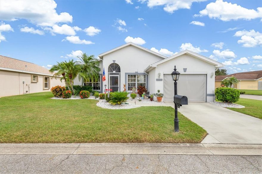 Welcome to Kingsgate, one of the area's premier 55+ gated golf communities, where resort-style living meets everyday comfort. This charming floor plan offers 2 spacious bedrooms, 2 full baths, living room, and a bright and airy Florida room perfect for morning coffee or entertaining guests. Move-in ready – Enjoy peace of mind with a NEWER ROOF (Feb 2022), ACCORDIAN HURRICANE SHUTTERS and new GUTTERS as well as HURRICANE RATED GARAGE DOOR with motorized sun screen and a GENERATOR HOOK UP. The open layout creates a comfortable flow between living spaces, ideal for both quiet evenings and hosting friends. Nestled in the beautifully maintained Kingsgate community, you’ll have access to golf, tennis, a clubhouse with events and activities, heated Olympic size pool & spa, fitness center, tennis courts, pickle ball, lawn bowling, shuffle board, bocce, horseshoes, gym, billiards, library, euchre, bingo, bridge, Texas hold em, poker, mahjong and more — The onsite Lions Den restaurant and bar is convenient and offers Tuesday night Karaoke and monthly trivia contests. Located just a golf cart ride away from the shopping plaza that gives you access to grocery store, drug store, bank, restaurants and shopping. You are also conveniently located to additional restaurants and shops of downtown Punta Gorda and Fisherman's Village as well as airports and beaches. This is a must see! Don’t miss this opportunity to live in one of the area's most sought-after active adult communities. Whether you're a seasonal resident or looking for a year-round retreat, this home checks all the boxes!