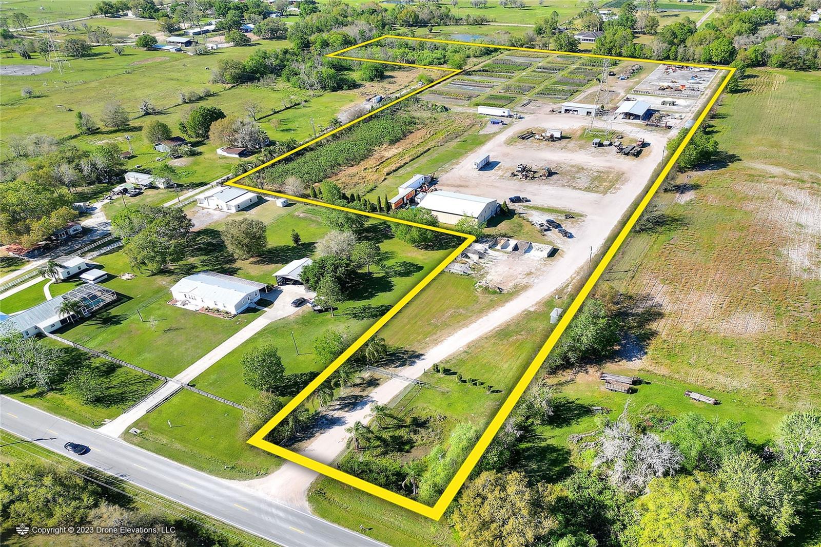 14.02± acre active nursery with significant improvements, located on the border of booming Hillsborough and Polk County, and running along the explosive I-4 corridor. This property is fully perimeter fenced with an electric entry gate, featuring a 50’ x 70’ 3,500 SF metal building, sitting on a 6-inch slab, with two 14’ roll up doors, 220-amp power, and is fully plumbed. Additional structural improvements include a 25’ x 55’ metal storage building, 75’ x 60’ aluminum canopy on top of a 6-inch slab, 115’ x 260’ uncovered 6-inch slab, and a 115’ x 75’ uncovered 6-inch slab. This property has an approved water use permit and has a 10-inch well with a 100HP John Deere diesel pump, 4-inch well with a 5HP submersible pump, with overhead rainbirds in place. This parcel is conveniently located just 4 miles from the I-4 on ramp and 5 miles to US Highway 98. Additionally, Knights Station Road provides a direct, less traffic filled access to Highway 301 and Tampa.