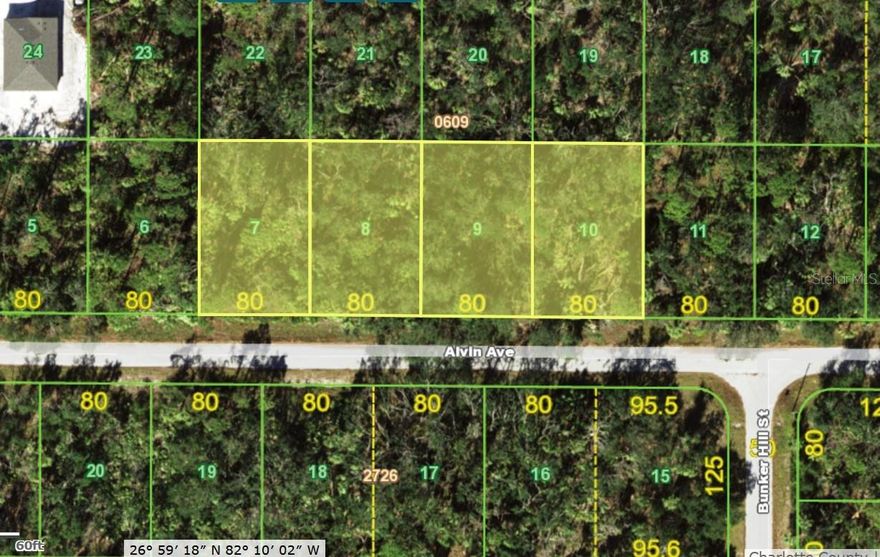 A RARE FIND! 4 adjoining lots offering a total parcel of nearly 1 Acre of Land! This is an extraordinary opportunity for an investor or to build your own dream home with numerous creative possibilities and the flexibility of space for both indoor and outdoor living. Alvin Avenue is located in a quiet neighborhood. It is close to Ollie's Pond Park where you'll find a peaceful path around the pond and an abundance of nature.
It's also in close proximity to Shopping, Restaurants, Hospitals, Rays Spring Training Ball Park, Centennial Park, Boat Ramps, Marinas, Englewood Beach, US41 (Tamiami Trail) & I-75.