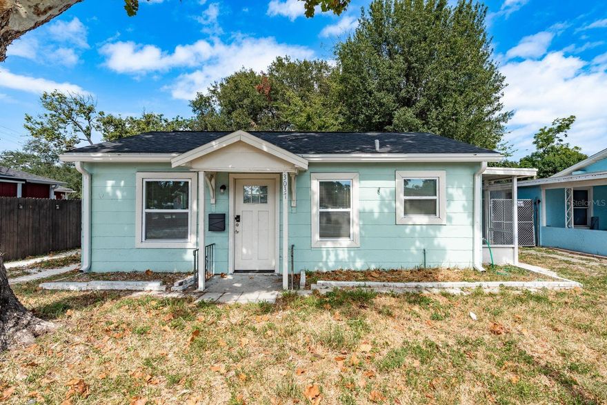 Style and quality come together beautifully in this updated 2 bedroom, 1 bath home with a versatile bonus room in the back. The extra space offers endless possibilities like a home office, creative studio, or a mini guest retreat. Ceramic tile runs throughout the home offering a low-maintenance surface. The kitchen features level 3 granite countertops, newer stainless steel appliances (2023), and shaker-style cabinetry with ample space for storing all kitchen necessities. The laundry room is conveniently located inside the home with washer and dryer included for added practicality and ease of use. Major updates completed in 2022 include a new roof, impact-rated double-pane windows and doors, HVAC, and a new electrical panel with upgraded service. The water heater was replaced in 2023, providing confidence that all major systems are up to date. A screened-in area at the side of the home provides handy covered storage for outdoor items or equipment. The large driveway accommodates multiple vehicles and allows for easy in-and-out access. Located just under 10 miles from St. Pete Beach and less than 5 miles from vibrant Downtown, this home combines modern updates, practical features, and an unbeatable location in a move-in ready package.
