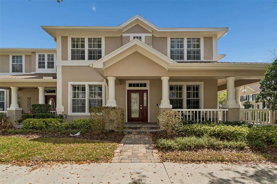 Located in the highly desirable West Park Village community within Westchase, this spacious and rare two-story villa-style townhome looks and feels like a single-family home! Boasting 4 bedrooms, 2.5 bathrooms, and approximately 2,835 SqFt of living space on a large corner lot with mature landscaping and trees for added privacy and curb appeal. The large, private yard is fully enclosed by a white vinyl fence and is spacious enough to accommodate a private pool if the new owner desires to add one; perfect for creating your own backyard oasis! Step onto the inviting wrap-around brick-pavered front porch and enter to find elegant architectural details, including upgraded crown molding, wood flooring, high ceilings, and an open, flowing layout perfect for entertaining. The main level features a separate formal living room and dining room, a large chef's kitchen with abundant storage (including a huge pantry), solid surface counters, and views overlooking the family room - ideal for gatherings. A spacious downstairs master suite provides privacy and convenience, while upstairs you'll find three additional bedrooms (one often used as a flexible office or den), a full bath, and a bonus loft area for extra living space. Outside, enjoy Florida living on the screen-enclosed patio with that spacious private backyard. The oversized 2-car rear/side-entry garage includes space for a workshop for added functionality. This low-maintenance townhome is ideally situated in the heart of West Park Village, offering exceptional proximity to a variety of shops, restaurants, and entertainment options, including popular spots like Memo Modern Italian, Bread and Vine, Doodle Noodle Bar, Irish 31, and more for casual dining, coffee, and nightlife. The broader Westchase community boasts an array of premier amenities, including multiple swim & tennis centers with heated pools (featuring lap lanes, toddler pools, and even a pool slide), lit tennis and pickleball courts, playgrounds, sports fields, picnic pavilions, nature trails, soccer fields, and the nearby Westchase Golf Club (an 18-hole public course). Residents enjoy parks like Glencliff Park and Baybridge Park for outdoor recreation, plus top-rated schools in the Hillsborough County district: Westchase Elementary, Davidsen Middle, and Alonso High School. It's a move-in-ready gem blending single-family feel with the convenience of Townhome living in one of Tampa's premier master-planned communities! Your Westchase oasis awaits - Schedule your private tour today!