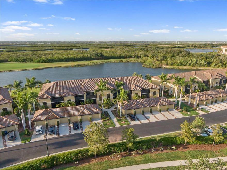 Step into this beautiful 2-bedroom, 2-bathroom first-floor veranda with a den/office and immediately feel at home. The open-concept floor plan creates a spacious and inviting atmosphere, where the living room, dining room, and eat-in kitchen all flow together and look out onto spectacular views of the golf course and the Manatee River. The primary bedroom is a comfortable retreat with its great walk-in closets and an ensuite bathroom featuring a walk-in shower and double sinks. The guest bedroom is perfect for visitors, accommodating a queen-sized bed with ease. For those who work from home or need a quiet space, the dedicated den/office is an ideal solution. After a day of activity, you can park your car out of the sun in the one-car garage and relax on the back lanai under the gentle breeze of a tropical fan. This property also presents a fantastic opportunity as a rental investment. *** UNIT RENTED JAN 26- APRIL 26 ***

River Strand Golf and Country Club has an incredible array of amenities. You can tee off on the newly redesigned 27-hole course, play doubles on one of the nine Har-Tru tennis courts, or join friends for a game on one of the eight pickleball courts. For dining, you have options from the casual tiki bar with light bites and beverages to the Grille Room with a full menu. The Clubhouse restaurants are open seven days a week, offering drinks, appetizers, and dinner. The community is always buzzing with weekly entertainment, including bingo, Name that Tune, and trivia nights, along with holiday parties and clubs planned year-round. When it’s time to cool off, you'll have a hard time deciding which of the eight community pools to visit, including two resort-style pools with hot tubs and a resistance pool for exercise.

River Strand is centrally located near a Costco-anchored marketplace, the popular UTC shopping and entertainment center, and numerous medical facilities. Beyond the community, world-famous beaches are within reach for a day of boating, fishing, collecting seashells, or dining on fresh seafood. It's time to join the others who have already found their happy place here in the River Strand Golf and Country Club.
