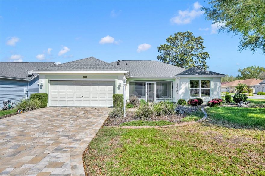 Beautifully maintained TURNKEY home in the heart of The Villages! This 3 bedroom, 2 bathroom home with a versatile bonus room offers the perfect blend of comfort, style, and convenience—just 12 minutes to both Lake Sumter Landing and Spanish Springs, putting you close to endless dining, shopping, entertainment, and world-class golf.

Step inside and you’ll immediately notice the no carpet design, featuring tile throughout the main living areas and wood flooring in 2 of the bedrooms for easy maintenance and a clean, upscale feel. The kitchen is a standout with stone countertops, ample cabinetry, and great functionality for everyday living or entertaining.

This home is loaded with upgrades including plantation shutters throughout, crown molding, a gas tankless water heater, and a whole-home water filtration system—all adding to both comfort and efficiency.

Enjoy Florida living at its finest with a covered and screened rear patio featuring a relaxing in-ground hot tub, perfect for unwinding after a day on the golf course. There’s also a screened front porch, offering another peaceful space to enjoy your morning coffee or evening breeze.

The exterior features a classic stucco finish and a paver driveway, adding to the home’s curb appeal. Pride of ownership truly shows—this home is in fantastic condition and ready for its next owner to move right in.

Whether you're looking for a full-time residence, seasonal getaway, or investment, this one checks all the boxes. Don’t miss your opportunity to own a slice of paradise in The Villages!