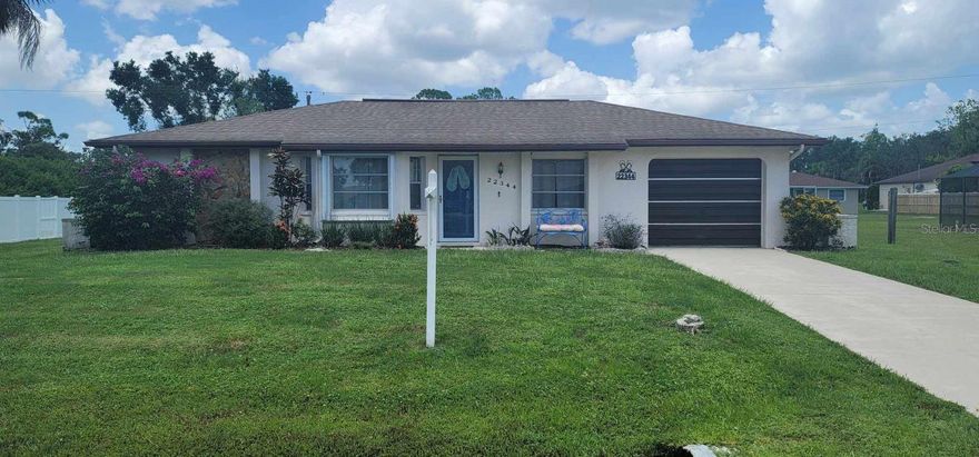 Looking for a two bedroom, two bath house with that elusive pool? Looking for that house to have easy access to grocery shopping, dining, & I-75? Check out 22344 Laika Ave. today! With 1041 sqft under air, this house is bigger than the average 2/2 in it's neighborhood and even has an attached single car garage. Lounge by the pool in the backyard in comfort under the attached pool cage day or night. Take advantage of easy access to Port Charlotte & more with this house's location with easy access to Kings Hwy, Midway Blvd., I-75, grocery shopping, restaurants & much more. What could make this house even better? It's being sold fully furnished so all you have to bring is your toothbrush & wardrobe! Set up your showing today so you don't miss out on this Port Charlotte gem.