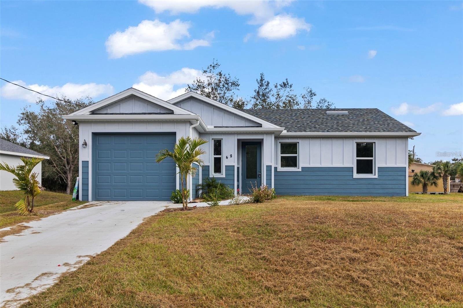 Affordable Custom-Built Home with Upgrades You Won’t Find Elsewhere!
Welcome to 438 Leona Ave, Port Charlotte, FL 33954 – a brand-new 2023 custom home that blends style, comfort, and value in one exceptional package. This three-bedroom, two-bathroom residence offers 1,379 sq. ft. of living space (1,685 total) with high ceilings, an open floor plan, and upscale finishes rarely found at this price point.
From the moment you step inside, you’ll notice the beautiful ceramic tile flooring throughout, spacious kitchen and family room combo, and thoughtful built-in features designed for both beauty and function. The modern kitchen boasts sleek appliances—cooktop, refrigerator, and dishwasher—along with abundant eating space, making it the perfect gathering spot.
The primary suite offers a walk-in closet and a spa-like bath with a stand-up shower and modern garden tub, perfect for unwinding after a long day. Additional bedrooms include built-in closets and versatile space for guests, home offices, or hobbies.
Built with concrete block construction, this home also features a shingle roof, central A/C, electric heating, and well and septic to keep ongoing costs low. Best of all, there’s no HOA, no lease restrictions, and no flood insurance required (Flood Zone X). The property includes a one-car garage with opener, paved road frontage, and a peaceful residential setting close to shopping, dining, schools, and Florida’s Gulf Coast beaches.