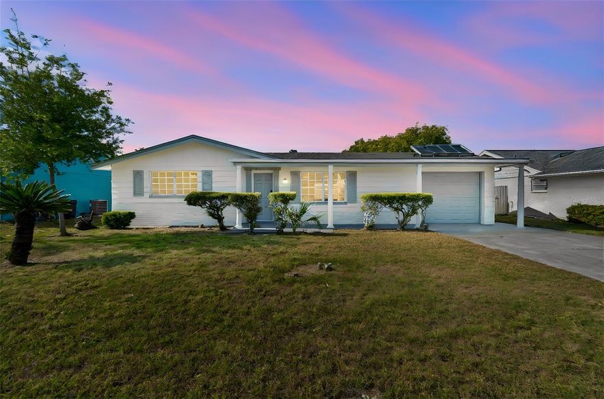 Coastal comfort, modern style, and everyday convenience come together in this move in ready Florida gem. Completely remodeled, this beautifully updated 2 bedroom, 1 1/2 bath home with an attached garage offers a fresh start with a bright open layout designed for both relaxed living and easy entertaining.

Step inside to find new flooring throughout, a stylishly refreshed kitchen with modern finishes, updated bathrooms, and thoughtfully selected upgrades that make the home feel clean, current, and welcoming. Natural light fills the living spaces, creating an inviting atmosphere perfect for entertaining guests or simply enjoying quiet evenings at home. Every detail has been carefully updated, leaving nothing to do but move in and enjoy.

Located in the heart of Holiday, this home places you close to some of the best parts of Florida’s laid back coastal lifestyle. Spend weekends exploring scenic waterfront trails and sunset views at Key Vista Nature Park, enjoy boating, kayaking, and waterfront relaxation at Anclote River Park, or take a short drive to the Gulf beaches whenever the mood strikes. Shopping, dining, and major roadways are all nearby, offering convenient access to Tampa and Clearwater for commuting or entertainment.

Peace of mind comes easy with respected medical facilities including HCA Florida Trinity Hospital and AdventHealth North Pinellas just minutes away.

Whether you are searching for your first home, a seasonal escape, or a low maintenance property to enjoy year round, this beautifully updated home delivers comfort, convenience, and value in one inviting package. With a motivated seller this is an opportunity you do not want to miss.