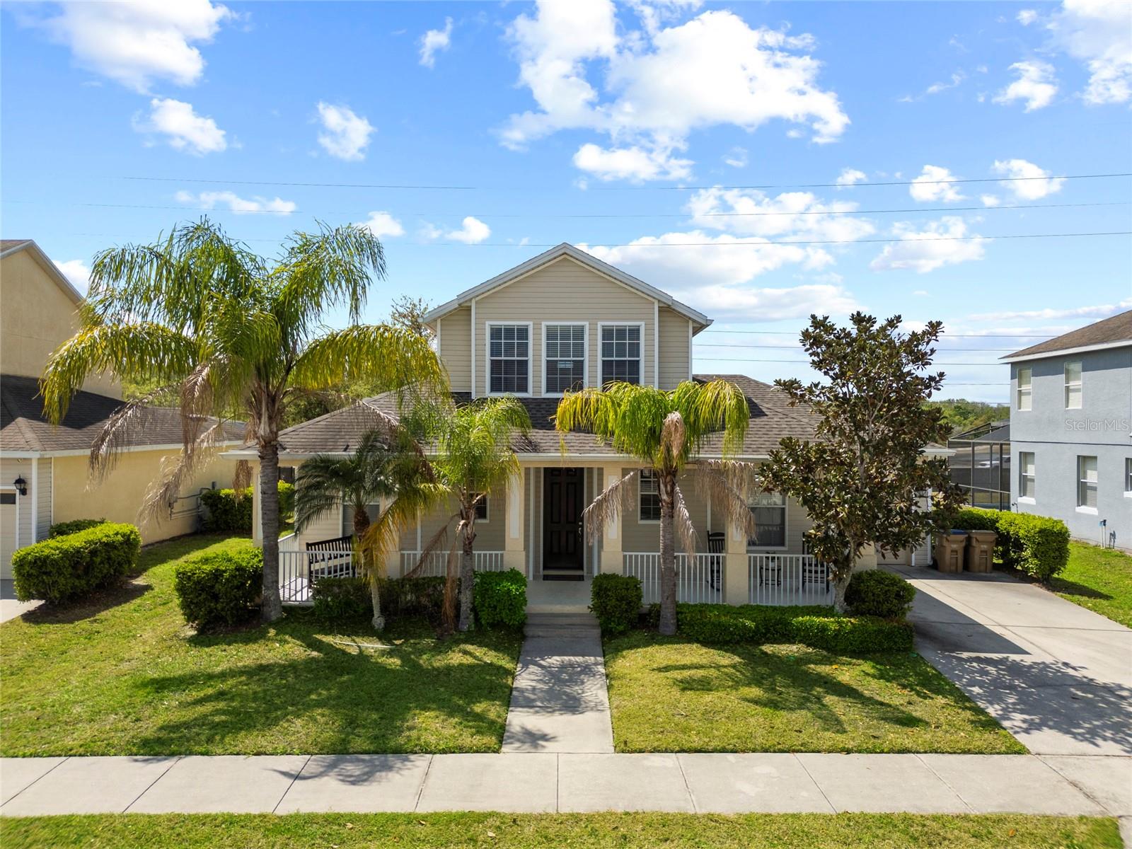 This beautifully maintained 6-bedroom, 4-bath home offers 2,333 sq ft of comfortable living in the desirable Trafalgar Village community. The property includes a private upstairs in-law suite, a screened saltwater pool, crown molding, and modern finishes throughout. Furnishings are available, making it easy to move right in. Residents enjoy resort-style amenities at the community clubhouse, including a fitness center, movie theater, pool, and more. Lawn care and pool maintenance are included, so you can relax and enjoy your home with ease. Conveniently located just 18 minutes from Disney and 30 minutes from Universal Studios, with nearby shopping, dining, and entertainment, this home is perfect for those seeking comfort, convenience, and Central Florida living at its best.