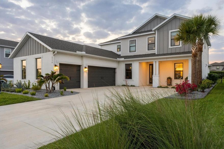 In the beautiful, amenity-rich, gated community of Skye Ranch, this generously proportioned two-story home is a showpiece in refined details. From architectural accent walls and ceilings, to upgraded cabinets, surfaces and appliances, this residence surpasses a model home. With five bedrooms (three are en suites), four and a half baths, two open living areas, a private study/office and a large fenced-in yard, you’re not likely to run out of living space ever. And, with a climate-controlled three-car garage, your vehicles will be quite comfortable too. There are so many upgrades and custom features here, you’ll want to see them for yourself. Reach out for the list of more than three dozen significant highlights and upgrades and we’ll be happy to share. Brands like JennAir, Sub-Zero and Asko exemplify level of quality in the oversized kitchen. The custom range hood created for the home, floor-to-ceiling tile wall, designer lighting, waterfall center island and butler’s pantry make the space a joy to share with family and guests. If you plan to work from home, you’ll appreciate the privacy of the study/office with custom metal and glass doors. When you choose to spend time relaxing outside, the generously sized screened lanai with elegant large-format tile flooring invites a peaceful respite at end of the day. And the fenced-in yard it overlooks provides ample space to play, whether it’s people or pets. The primary suite offers more than just a large bedroom. In fact, the focal point is the bath floor-to-ceiling marble tile, designer lighting and fixtures, huge double vanity, an elegant slipper tub, frameless glass shower with multiple showerheads and even a bidet in the water closet. You’ll love feeling like you’re in a spa right at home. Even the large walk-in closet will be an experience with the custom floor-to-ceiling built-in cabinets and glass doors, a next-level elegance. While more function than luxury, the whole-house reverse osmosis water system makes water for drinking, cooking and bathing far healthier. And the low-maintenance landscaping makes living even easier. Skye Ranch is celebrated for all it has to offer residents and guests such as multiple recreation areas, miles of nature trails for exploring, running and biking, and security-monitored gated entrances. But the biggest amenity of all is The HUB, more than a community center, it offers a full-size gymnasium, complete fitness center, rock-climbing wall, expansive pools, meeting areas, full-service café, with events and programs of all kinds provided regularly. Even with all this, if it’s a beach you seek, the number one beach in the country, Siesta Beach, is a short drive away. Sarasota living is not just a beautiful Gulf Coast lifestyle, it’s arts, dining, recreation, nature and proximity to the best of Florida. Here at home, you’ll experience all this every day. See for yourself and make it yours!