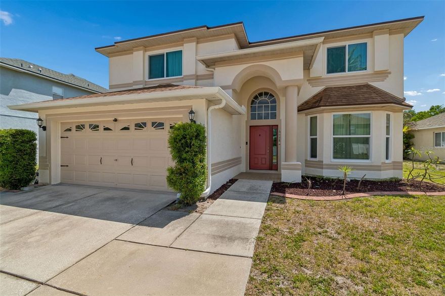 You'll love the upgrades to the 6 bed 3 bath home.  6.2 KW Solar panels installed 2019. Hybrid high efficiency water heater installed 2019. Hurricane rated front door 2025, high impact thermal efficiency TRIPLE pane windows installed 2025. Both HVAC units replace 2019, they also have UV lights and filters to reduce allergens. hurricane rated French doors in the family room 2015.  The HVAC duct work was redone in 2025 to improve efficiency.  Range, microwave, dishwasher replaced 2024.  The home is generator ready with a 50 Amp panel connection.  It also has a 40 amp electric car charger.  This home has bamboo floors throughout with exception of the wet areas.  One full bed and bath downstairs that could be used for guests or in-law’s. The kitchen is well equipped with wood cabinets, granite counters, stainless appliances and two pantries.  The large family room opens to a large screened lanai.  The back yard is spacious and fully fenced. The exterior of the home was just repainted in February 2026.  Upstairs you will find lots of spacious bedrooms with bamboo flooring and also a full size laundry room.  Residents of Summerfield Village enjoy a very reasonable HOA fee and access to exceptional community amenities, including 2 swimming pools, golf course access, tennis courts, volleyball, baseball field, a fitness center, indoor and outdoor basketball courts, dog park, playground, and pavilion. Home is also close to shopping, restaurants and interstate access