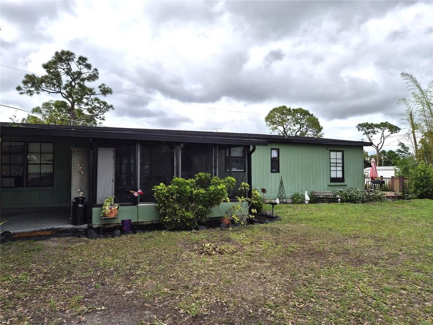 Wonderful opportunity to enjoy the sunny Florida lifestyle at a very affordable price.  This lovely home offers 3 bedrooms and 2 baths, a wood burning fireplace for wintertime chilly evenings and features an extra adjacent lot.  There is a wonderful open Trex deck to enjoy outdoor living and a serene view.  Conveniently located in South Punta Gorda Heights close to great shopping, restaurants from casual to gourmet, world class Golf Courses, historic Downtown Punta Gorda and Fisherman’s Village, and close to Charlotte Harbor and Port Charlotte Beach Park (15-20 minutes) or Englewood Beach (35-45 minutes).