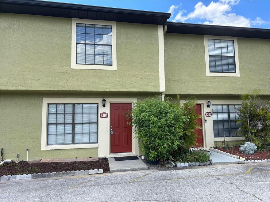 Welcome home to this beautiful starter home or perfect student housing in Winter Park!  Two story townhouse style condo with 2 bedrooms each with private full ensuite bathroom and an extra half bath on the main floor. Renovated with stone counters and all luxury plank flooring- no carpet!  New appliances and a nice open kitchen with breakfast bar- very unusual in this development. Washer and dryer in unit.  Private fenced back patio with outdoor storage and small front garden for your green thumb. Only 15 min to UCF, 5 min to Full Sail and near all major shopping and dining including COSTCO, Target, Publix and more. Winter Park schools.