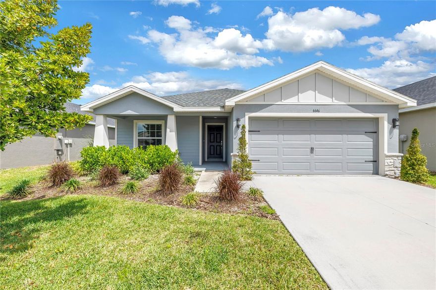 Barely lived in and thoughtfully upgraded, this 4-bedroom, 2-bath Highland Homes Parker Model offers 1,715 square feet of well-designed living space with a bright, open-concept layout. The expansive living and kitchen area creates an inviting setting ideal for both everyday living and entertaining. Enhanced well beyond builder grade, the home features beautiful granite countertops in place of the original formica, complemented by upgraded non-toxic maple flooring throughout the main living areas. The bathrooms are finished with elegant marble flooring, adding a clean and refined touch, along with sleek solid glass shower doors for a modern feel. Outside, refreshed landscaping enhances the home’s curb appeal. Additional improvements include a vented microwave for improved functionality and a brand-new washer and dryer for added convenience. Meticulously maintained and truly move-in ready, this home combines comfort, quality, and style in every detail.