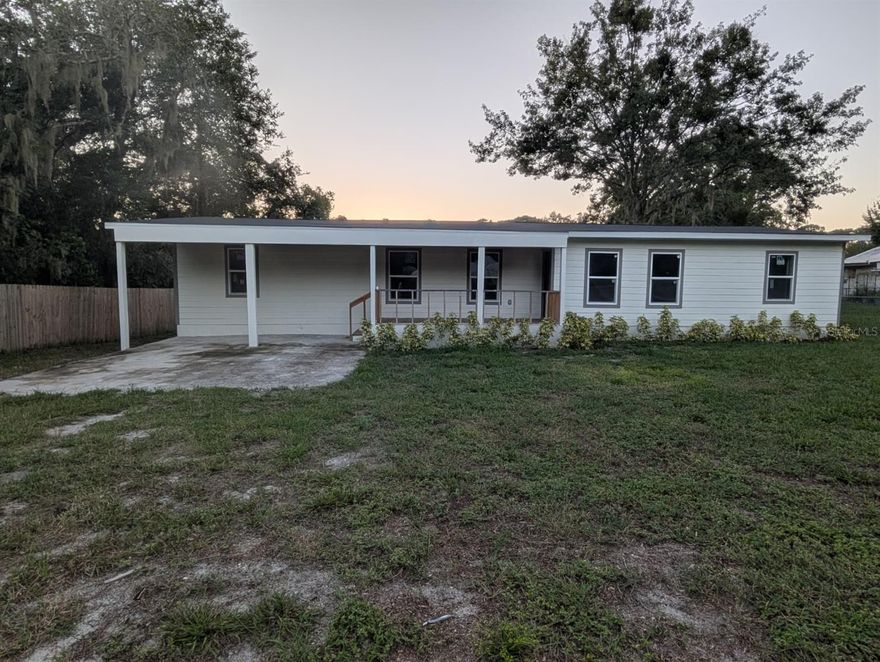 Beautifully remodeled 4-bedroom, 2-bath single family home with a private office in Eustis! This property offers 1,376 SqFt of heated space (1,576 total), featuring a brand-new kitchen with modern cabinets and countertops, spacious living and dining areas, and durable laminate flooring throughout. The master bedroom includes a private bathroom, and all rooms come with built-in closets. The additional office space provides extra comfort for those who work from home.

Enjoy outdoor living with a large front porch and rear deck, perfect for gatherings. The property sits on a 0.24-acre lot with a private well and septic tank, providing independence and lower utility costs.

Conveniently located near major roads, shopping, and schools, this move-in ready home combines comfort and practicality. Electricity and water connections are being finalized, ensuring everything is brand new for the next owner. Don’t miss this opportunity!