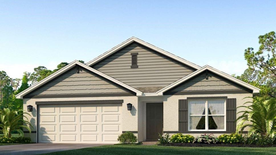 Under Construction. Receive up to $25,000 towards closing cost and special interest rates with our preferred lender NOW until August 31st.
This all-concrete block constructed, one-story layout optimizes living space with an open concept kitchen overlooking the living area, dining room, and covered lanai. The well-appointed kitchen comes with all appliances, including refrigerator, built-in dishwasher, electric range, and microwave. The Bedroom 1, located at the back of the home for privacy, includes Bathroom 1. Two additional bedrooms share a second bathroom. The laundry room comes equipped with included washer and dryer. Pictures, photographs, colors, features, and sizes are for illustration purposes only and will vary from the homes as built. Home and community information including pricing, included features, terms, availability and amenities are subject to change and prior sale at any time without notice or obligation.