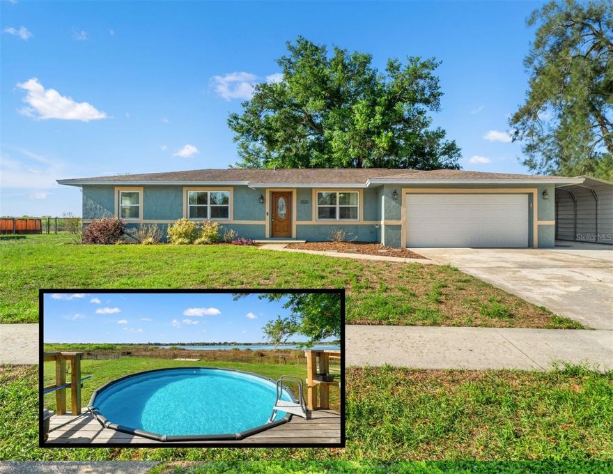 Welcome to this beautifully updated lakefront home, with 3 bedrooms, 2 bathrooms and a 2-car garage situated on a fully fenced 1/2 acre, sitting on Hunters Lake in the sought after Spring Hill community, near the end of a cul de sac! The side-walked neighborhood adds extra peace of mind! This property offers strong curb appeal and a functional layout with laminate flooring throughout the main living areas and freshly cleaned carpet in the bedrooms. The kitchen was updated in 2015 and features stainless steel appliances. The owner's suite includes an updated vanity, providing a modern touch and ample closet space. Both spare bedrooms have great natural light and share a guest bath-- for comfort and entertaining! The laundry room, sits off the garage and is tiled, with tons of additional storage space! Major system updates include a newer A/C (2017), ductwork replacement in 2015, water heater (2019), and windows and doors replaced between 2015 and 2017. Exterior highlights include an above-ground pool with deck (2025), raised garden beds, a carport added in 2020, and a large storage shed for toys and tools. An additional extra? A dock overlooking the lake, a perfect spot to enjoy a morning cup of coffee or relax and watch the sunset. The property also includes a whole-house Pelican 3-stage water filtration system and a Ring doorbell, for added comfort! Enjoy lakefront living with ample outdoor space and convenient access to local amenities. Make an appointment today, this home will not last long!