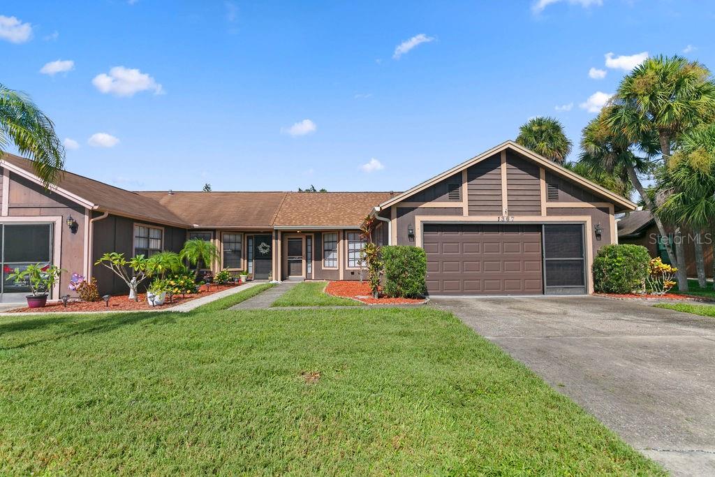 Don't miss this spacious 3 bedroom, 2 bath, 2 car garage duplex that is priced to sell and ready for its new owner to make it their own. This home features a 2023 roof, a split floor plan, walk-in closets in the primary and 2nd bedroom, reverse osmosis in the kitchen, accessible shower bars in primary shower, enclosed porch with slider doors, and ceiling fans in most all rooms. Affordable $55 per month HOA fee that covers lawn care. Centrally located near shopping, dining, beauty, medical offices, vehicle maintenance centers, entertainment, coffee shops, and less than 15 miles to Cocoa Beach. Ideal for commuting with this location being less than a mile to Interstate 95, 6 miles to State Road 520 and 10 miles to State Road 528.